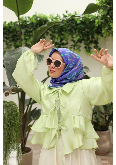 Silk Home Saks Vizon Desenli Tivil İpek Eşarp 11432-01 Çok Renkli