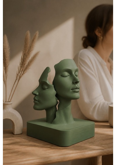 İkiliğin Yüzleri Figürlü Minimalist Dekoratif Biblo 19995499