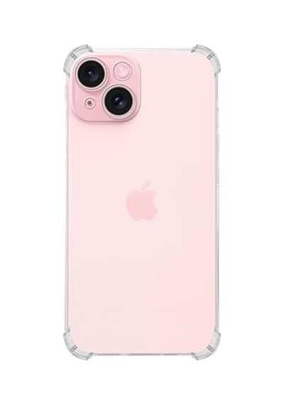 Apple İphone 15 Plus Kapak Kamera Korumalı Airbag Antishock Köşe Korumalı Şeffaf Silikon Kılıf 50 x 22