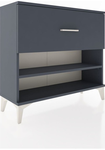 Arges Şifonyer Tek Raflı Tek Çekmeceli 88x30x80 Antrasit-antrasit Antrasit