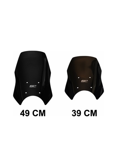 GP Kompozit Royal Enfield Himalayan 2024 Uyumlu Ön Cam Siyah 49 cm