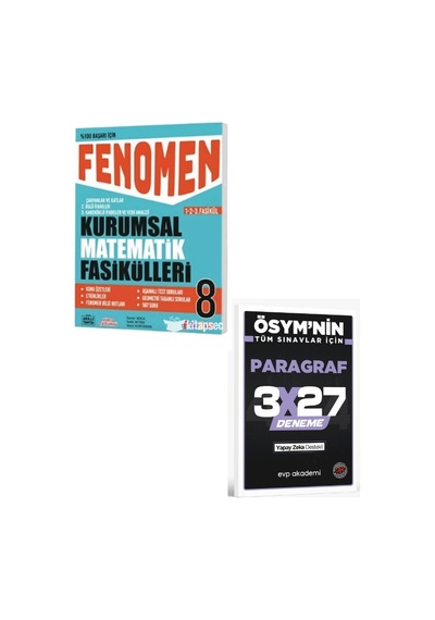 Fenomen 2027 8 Kurumsal Matematik Fasikülleri 1-2-3. Fasikül + Evp Akademi Paragraf