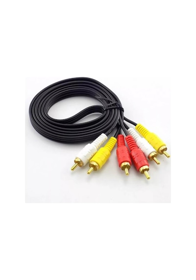 Koodmax 1.8 Metre 3rca To 3rca Kablo - Altın Uçlu , Kompozit Ses Ve Video Aktarım Kablosu