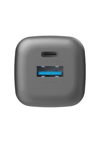 Ampcharge Gan35 35w Type-c Ve 30w Usb 3.0 Çıkışlı Hızlı Şarj Aleti - Koyu Gri