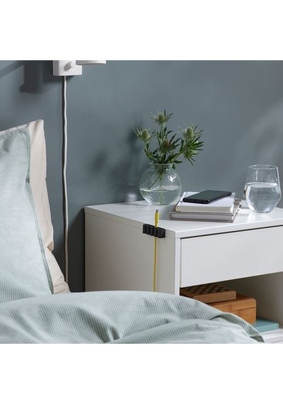 Ikea Kalkstuff Kablo Tutucu, Koyu Gri, 3'lü Set