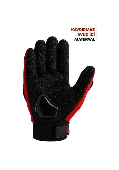 Alastor M Beden Korumalı Motosiklet Eldiveni Unisex Bisiklet Motorcu Eldiveni Kırmızı 113