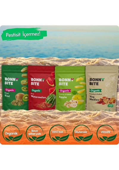 Kurutulmuş Organik Kivi, Karpuz, Elma & Sebze 4'lü Paketi Diğer