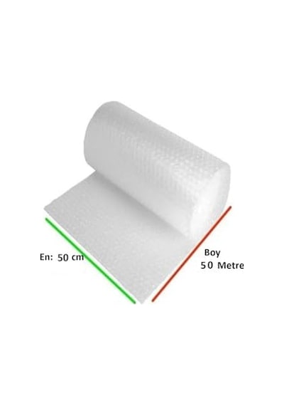 Balonlu Naylon 50cm X 50mt En: 50 Cm, Boy: 50mt. Üç Katlı Eşya Koruma Ambalajı, Pat Pat