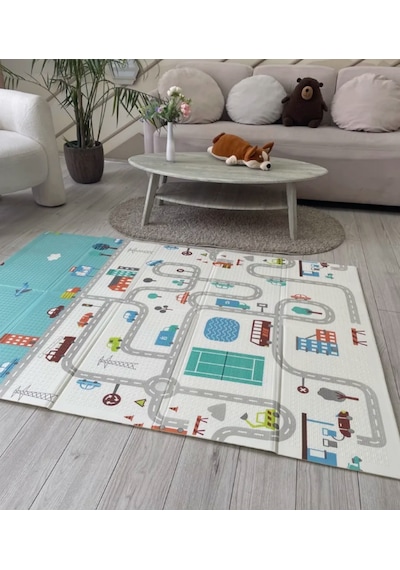 Delt Katlanabilir Çocuk Bebek Oyun Matı Oyun Aktivite Halısı - 150x200x1 Cm Taşıma Çantalı