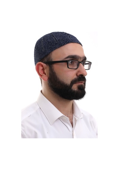 Lacivert Füme Kışlık Çift Renk Kadife Namaz Takkesi Lacivert