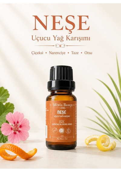 Minia Bahçe  Neşe Joy Uçucu Yağ Karışımı Itır Tatlı Portakal Aromatik Çim ve Limon Yağları 10 ML