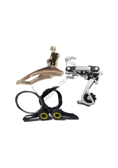 Hsgl Bisiklet Ty05 Arka Atırıcı Ön Attırıcı Ty 05 Vites Kolu Set Beyaz - Mavi