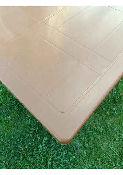 Evko Mobilya Plastik 70x120 Masa, Plastik Masa, Bahçe Balkon Teras Masası, Kare Masa, Dış Mekan Masası Kahverengi