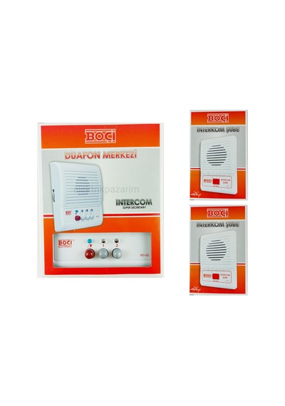 Boçi 2 Li Diafon Merkez İkili Çaycı Diafon Merkezi + 2 Adet Interkom Şube