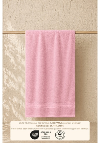 Pembe Plaj Havlusu %100 Pamuk Sertifikalı Deniz & Havuz Havlu 70x130cm