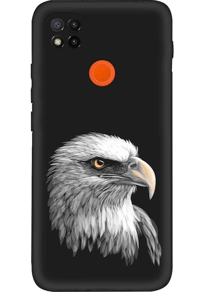 Xiaomi Redmi 10a İle Uyumlu Kartal 0214c Tasarımlı Siyah Lansman Kılıf Çok Renkli