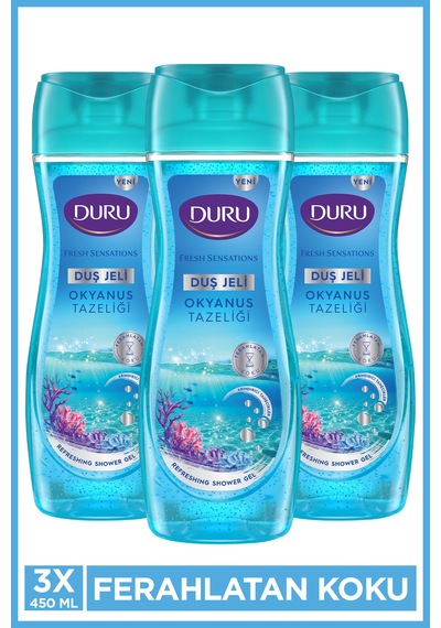 Fresh Sensations Okyanus Tazeliği Vegan Duş Jeli 3x450ML Diğer