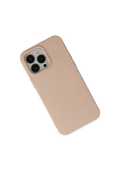 Apple İphone 15 Pro Kılıf Nano İçi Kadife Silikon - Pudra