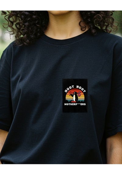 Yüzük Tasarımlı Baskılı T-shirt Siyah
