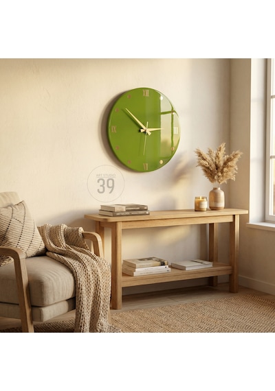 Dekoratif Epoksi Duvar Saati 40 Cm, Army Green Modern Tasarım, Altın Detaylı, Sessiz Mekanizma, Yeni Ev Hediyesi Yeşil - Altın Dekoratif Epoksi Duvar Saati 40 Cm, Army Green Modern Tasarım, Altın Detaylı, Sessiz Mekanizma, Yeni Ev Hediyesi Yeşil - Altın