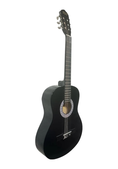 4/4 Tamboy 12 Yaş Üzeri Klasik Gitar Seti Kılıf-pena-çevirgeç-askı-nota Sticker-pena Şarjörü Siyah