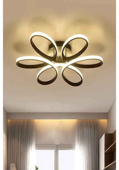 Ömür Avize Ella Modern 6 Lı Ledli Avize 45lik, Siyah
