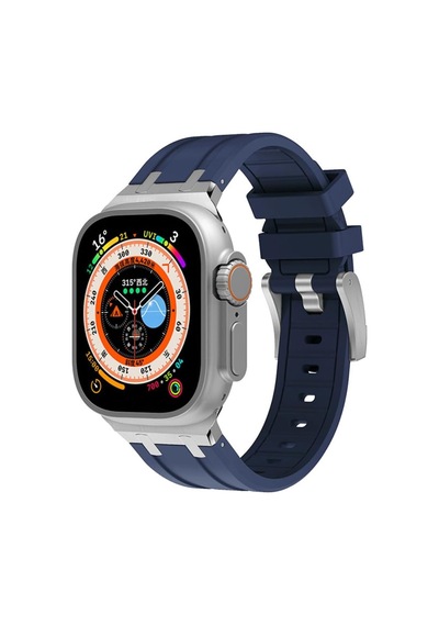 Watch Ultra 1/2/3 49mm Kordon Metal Bağlantılı Silikon Kordon 89 İle Uyumlu