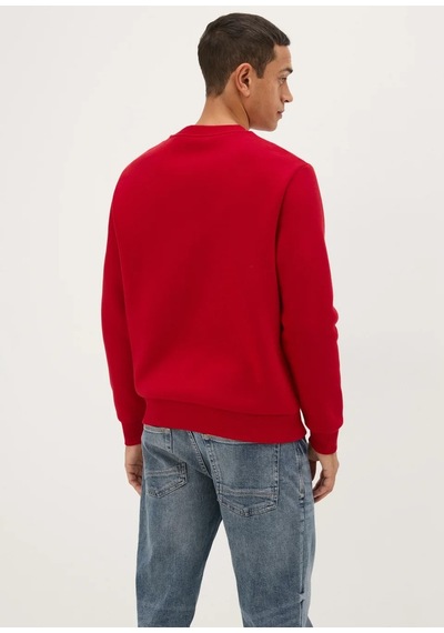 Kırmızı Önü Baskılı Erkek Sweatshirt Kırmızı