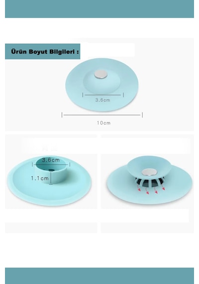 Lasili Çok Amaçlı Banyo Küvet Ve Mutfak Lavabo Gider Delik Tıkacı Yuvarlak Kaliteli Silikon Süzgeç S Diğer