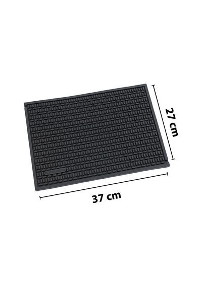 2 Li Avantaj: Çok Amaçlı Kauçuk Set, Bar Mat, Bulaşık Kurutma, Tencere Altlığı, Saksı Altlığı Siyah