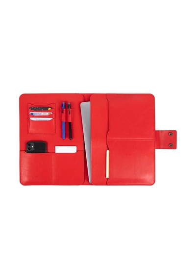 Apple Uyumlu MacBook Air Pro 13-14 Inç Organizer Evrak & Laptop & Tablet Çantası Kırmızı