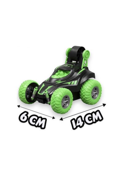 Uzaktan Kumandalı Akrobat Araba - 360 Derece Dönen Takla Atan Çılgın Stunt Car - Yeşil