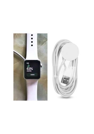 Sapple Uyumlu  Watch Apple Için Manyetik Şarj Kablosu 1 Metre 173913005-Beyaz Beyaz