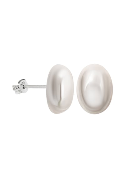 925 Ayar Gümüş Oval İncili Küpe 10x14 Mm Şık Ve Zarif Tasarım