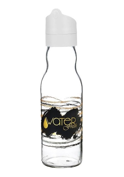 Water Fresh 700 Ml Çevrilebilir Kapaklı Cam Sürahi Başucu Ve Çalışma Masası Sürahisi Gri - 927537818