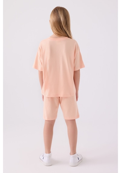 U.S. Polo Assn. Kız Çocuk Somon Bermuda Takım 5274-43750 Somon
