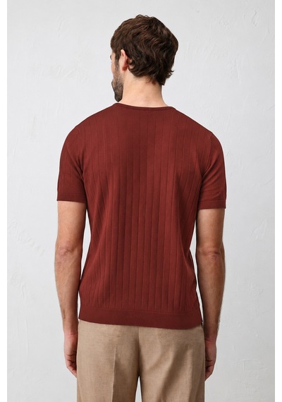 Antioch Dokulu Erkek Triko T-shirt Kırmızı