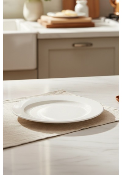 12'li Tuna Pasta Tabağı Yanaklı 19cm Krem Rinart