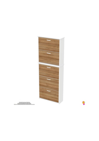 Modilayn Verve Asma Antre 72x194x26 Cm Lik 3 Düşer Kapak 10 Göz Bölmeli Ayakkabılık Beyaz - Meşe Modilayn Verve Asma Antre 72x194x26 Cm Lik 3 Düşer Kapak 10 Göz Bölmeli Ayakkabılık Beyaz - Meşe