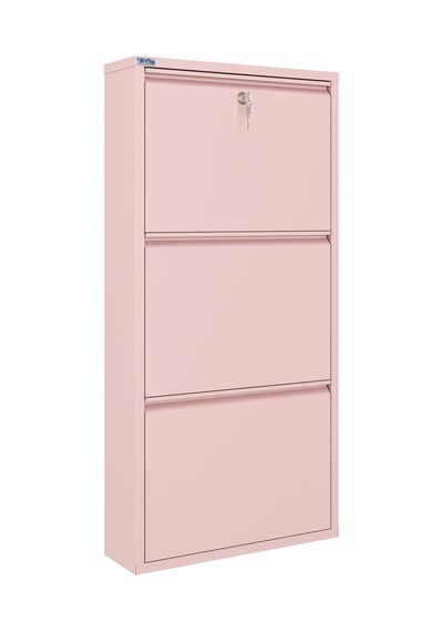 Ceha Kilitli 3'lü Metal Ayakkabılık - Toz Pembe/blush K.AYK-3/M3885/KL