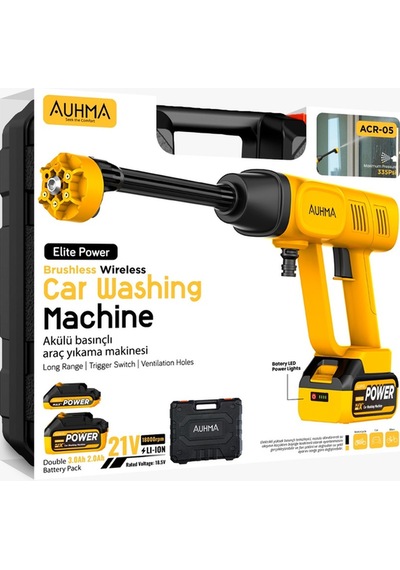 Çift Bataryalı Çantalı 37.500 Mah Auhma 170w Şarjlı Bahçe Sulama Basınçlı Güçlü Araç Yıkama Makinesi