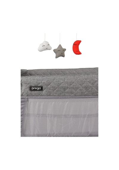 Prego Bedside Anne Yanı Oyun Parkı 70x120 Cm - Gri
