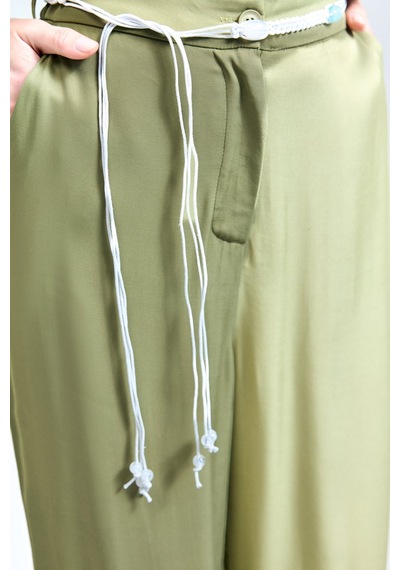 Sateen Colin Pantolon - Haki-137343
