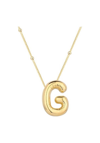 925 Ayar Gümüş Gold Balon G Harfi Kadın Kolye