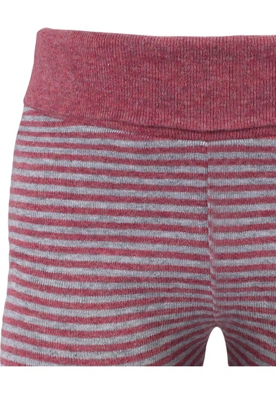 Organicera Organik Tayt, Çizgili , Bordo-grey