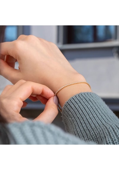 Sembol Gold Sarı Altın Su Yolu Bileklik Renkli Çok Renkli
