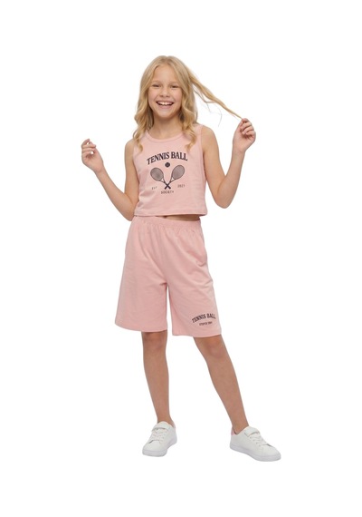 New Kids Kız Takım Çocuk Sıfır Kol Smntennis Baskılı Kız Takım -91210 Somon