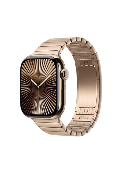 Apple Uyumlu 42 Mm Baklalı Model Altın Rengi Bilezik