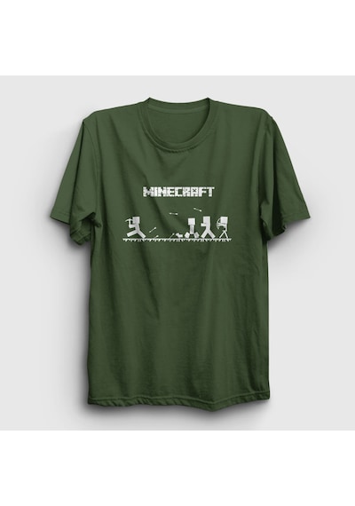 Presmono Unisex Arrows Minecraft T-shirt Haki