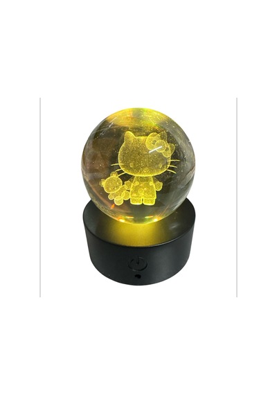Hello Kitty Işıklı Renk Değiştiren Şarjlı Kristal Cam Küre